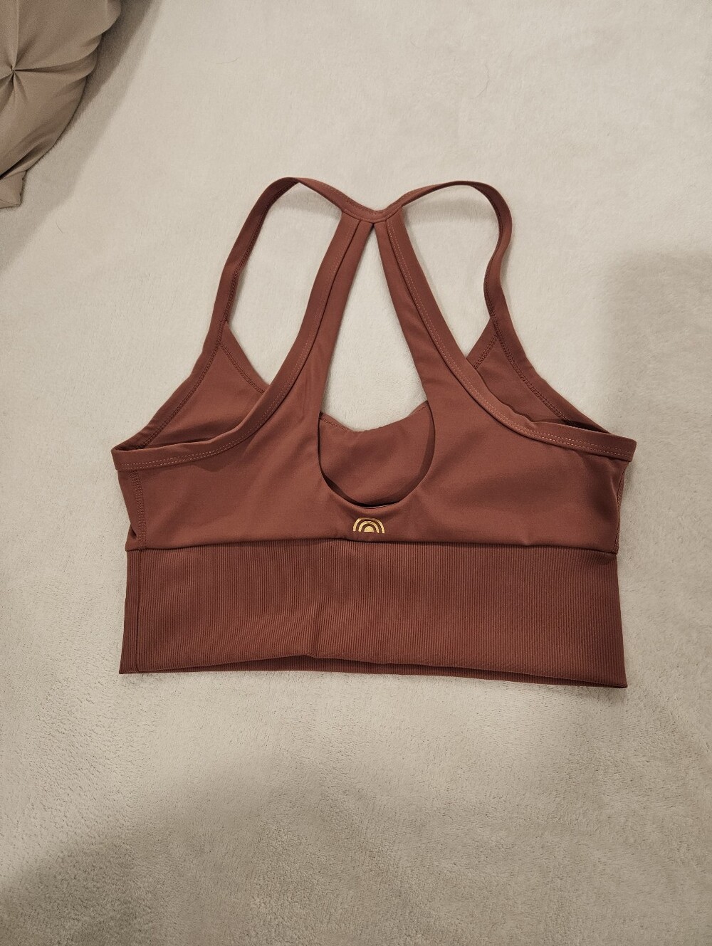 Women’s Rust Racerback Supportive Sports Bra - Picture 3 of 5